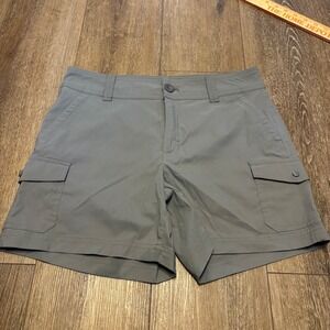 Eddie Bauer Women Gray Cargo Shorts Quick Dry Outdoor Hiking Travel Size 6
